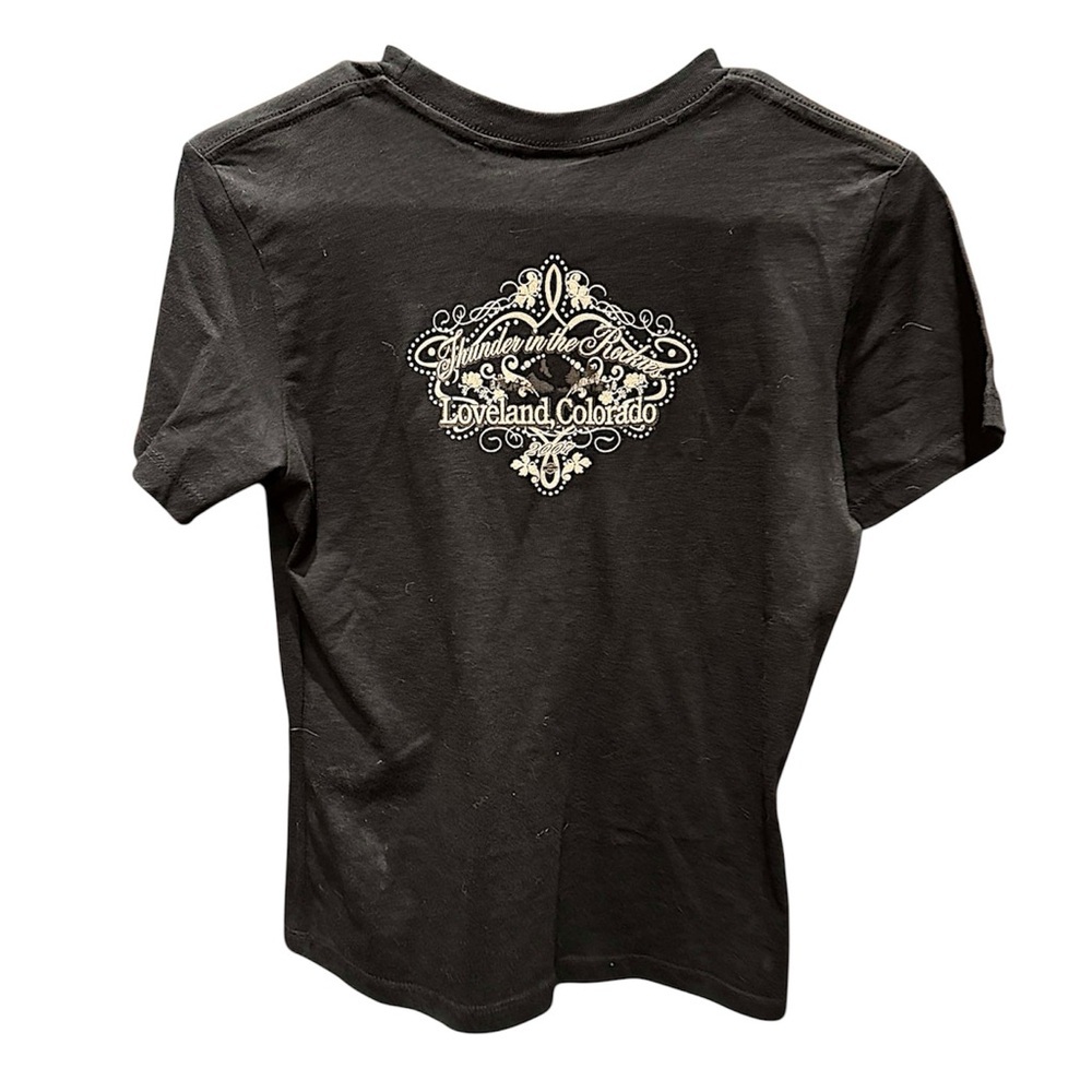 Harley-Davidson Black Short Sleeve Tee juniors LARGE women’s XS